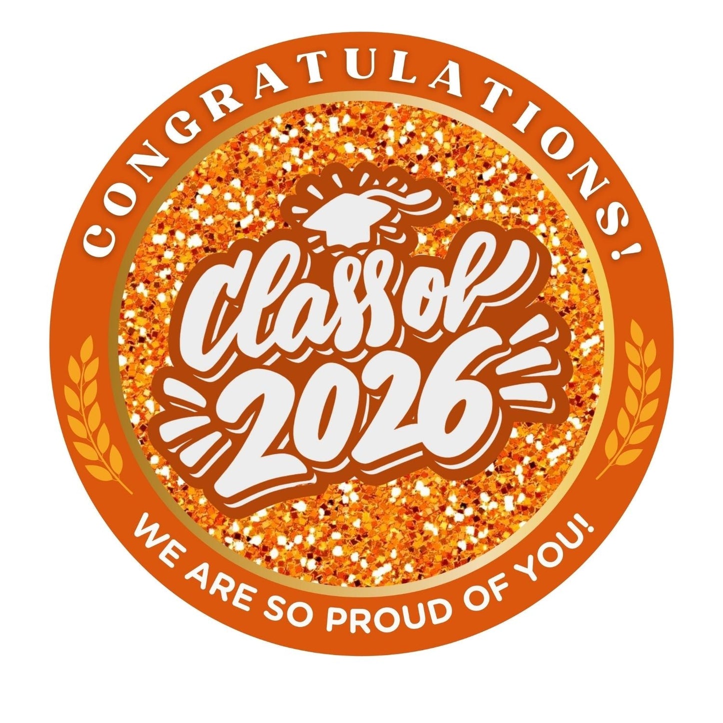 2026 Glossy Graduation Centerpieces – 12pcs Class Color Designs (Pre - Cut & Ready to Use) - Tata's Printing