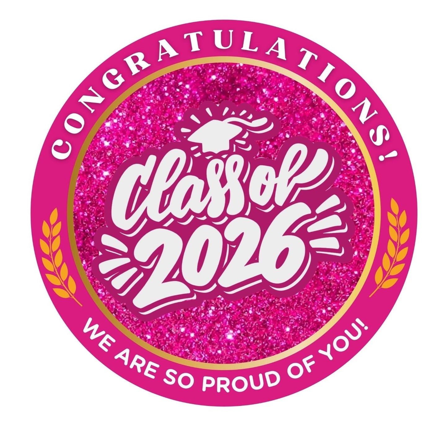 2026 Glossy Graduation Centerpieces – 12pcs Class Color Designs (Pre - Cut & Ready to Use) - Tata's Printing