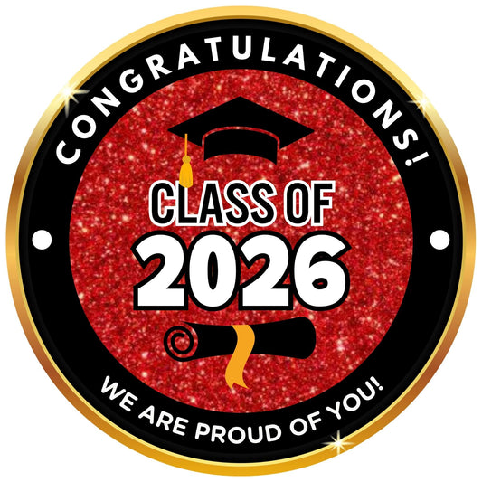 2026 Glossy Graduation Centerpieces – 12pcs Class Color Designs (Pre - Cut & Ready to Use) - Tata's Printing