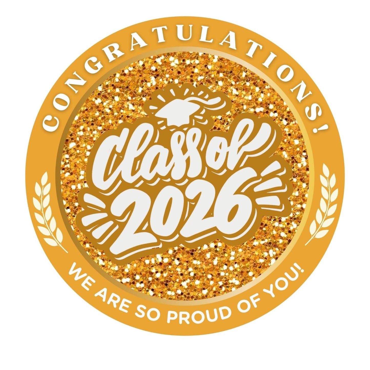 2026 Glossy Graduation Centerpieces – 12pcs Class Color Designs (Pre - Cut & Ready to Use) - Tata's Printing