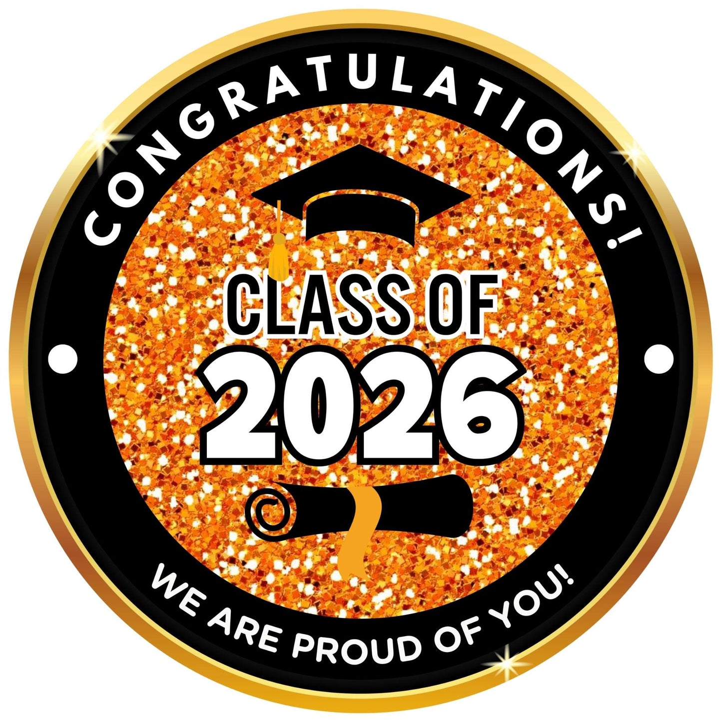 2026 Glossy Graduation Centerpieces – 12pcs Class Color Designs (Pre - Cut & Ready to Use) - Tata's Printing