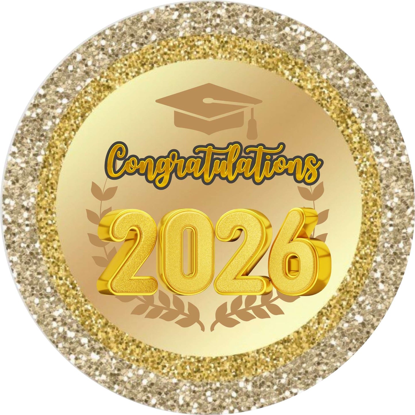 2026 Glossy Graduation Logo Garland – Premium Round Cut for Lei Garland, Centerpieces & Sashes - Tata's Printing