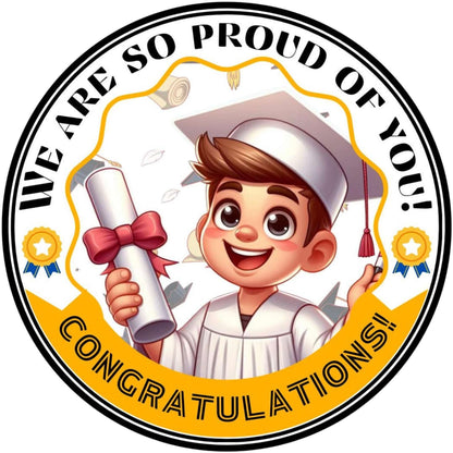 2026 Glossy Graduation Logo Garland – Premium Round Cut for Lei Garland, Centerpieces & Sashes - Tata's Printing