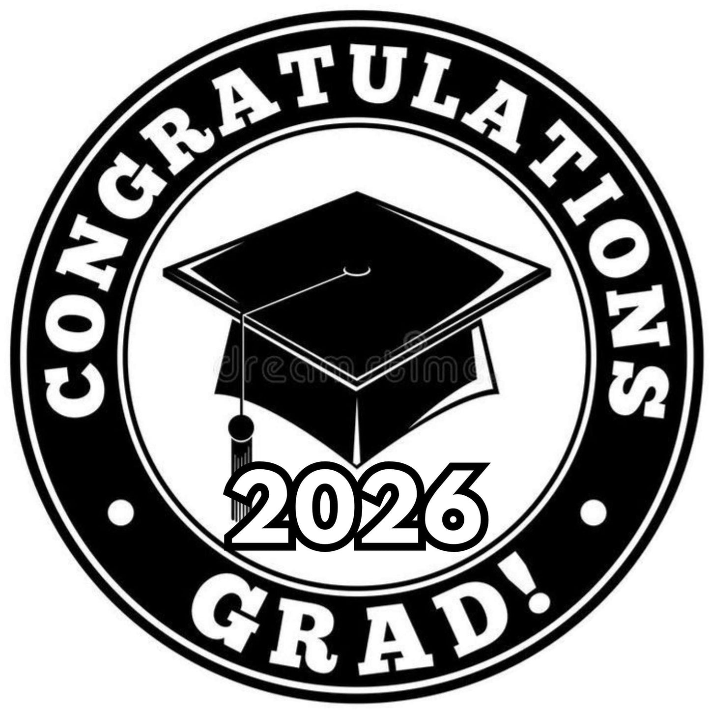 2026 Glossy Graduation Logo Garland – Premium Round Cut for Lei Garland, Centerpieces & Sashes - Tata's Printing