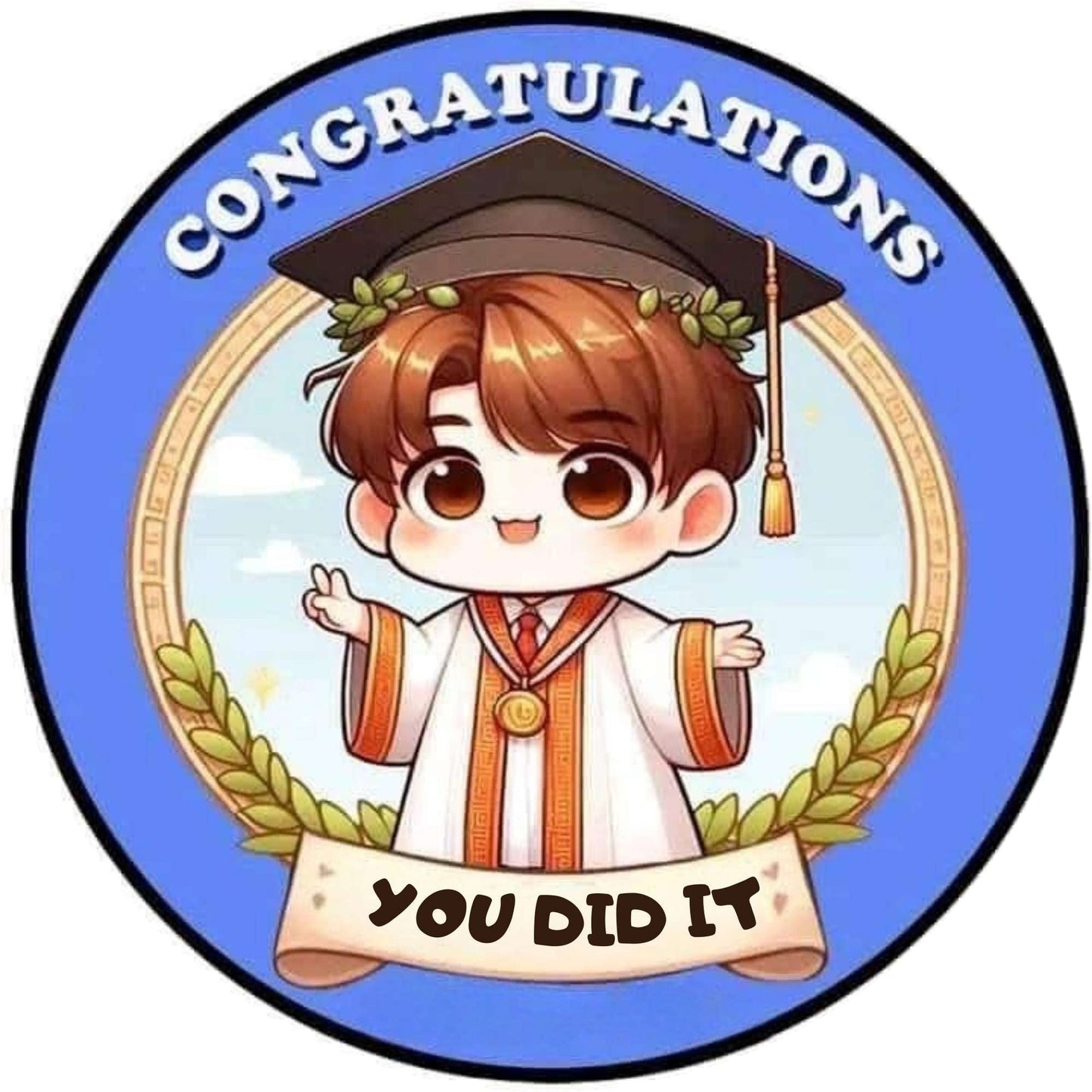 2026 Glossy Graduation Logo Garland – Premium Round Cut for Lei Garland, Centerpieces & Sashes - Tata's Printing