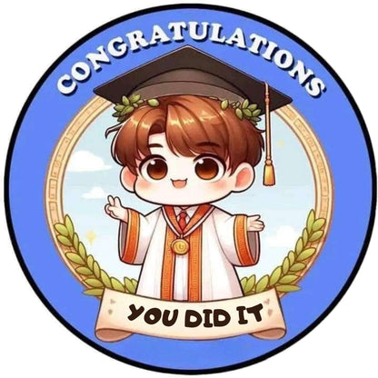 2026 Glossy Graduation Logo Garland – Premium Round Cut for Lei Garland, Centerpieces & Sashes - Tata's Printing