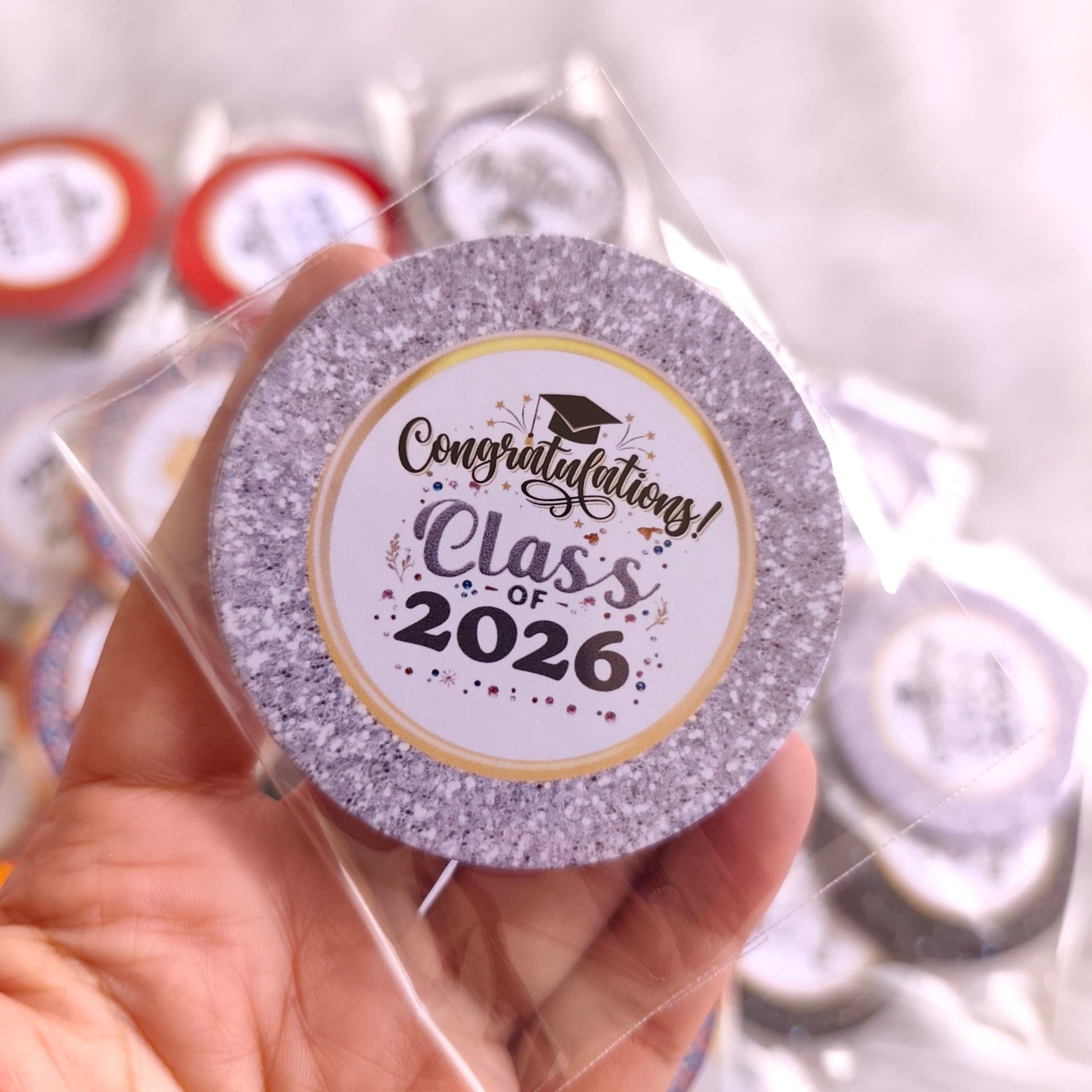 2026 Glossy Graduation Logo Garland – Premium Round Cut for Lei Garland, Centerpieces & Sashes - Tata's Printing