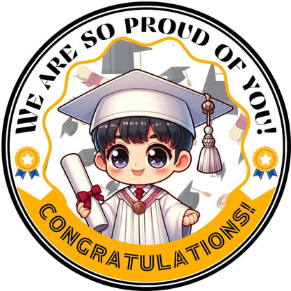 2026 Glossy Graduation Logo Garland – Premium Round Cut for Lei Garland, Centerpieces & Sashes - Tata's Printing