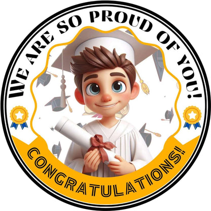 2026 Glossy Graduation Logo Garland – Premium Round Cut for Lei Garland, Centerpieces & Sashes - Tata's Printing