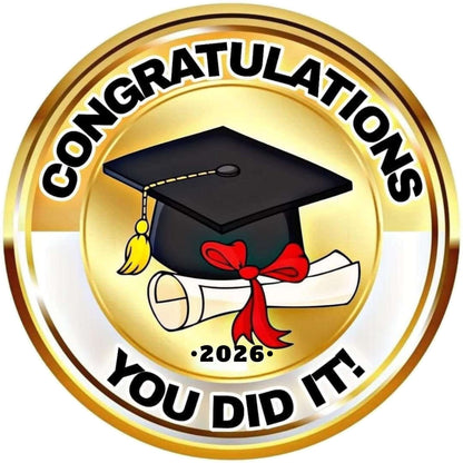 2026 Glossy Graduation Logo Garland – Premium Round Cut for Lei Garland, Centerpieces & Sashes - Tata's Printing