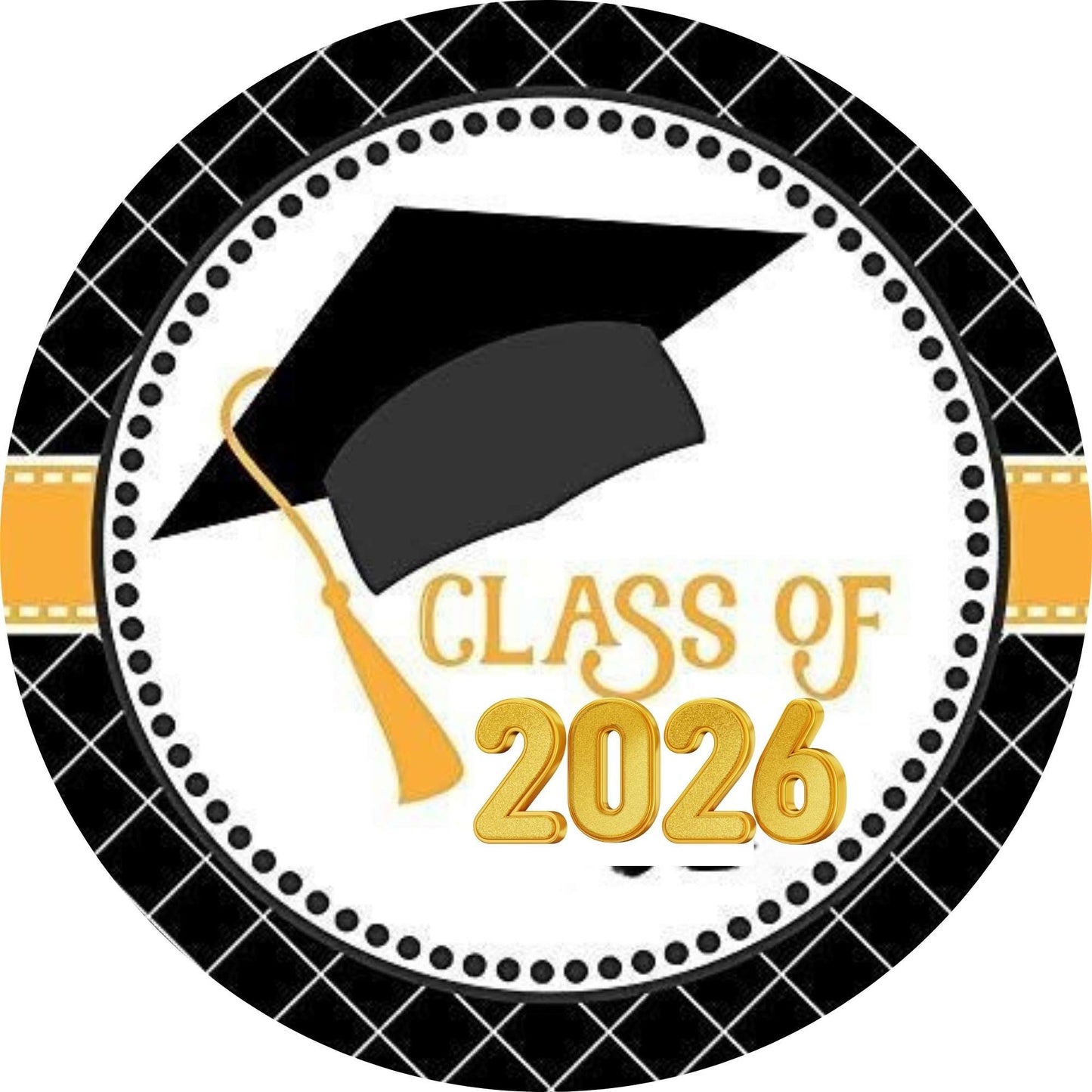 2026 Glossy Graduation Logo Garland – Premium Round Cut for Lei Garland, Centerpieces & Sashes - Tata's Printing