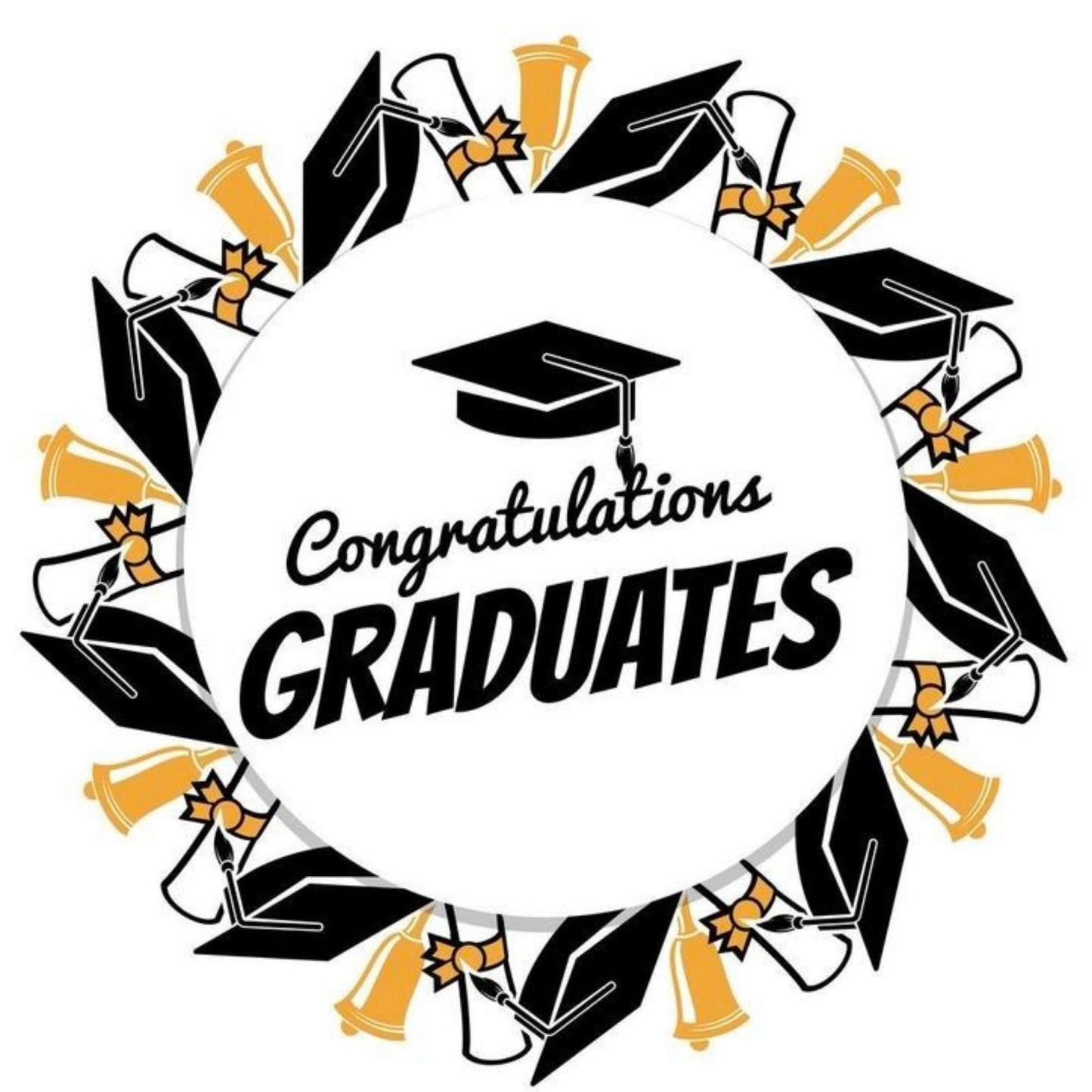 2026 Glossy Graduation Logo Garland – Premium Round Cut for Lei Garland, Centerpieces & Sashes - Tata's Printing