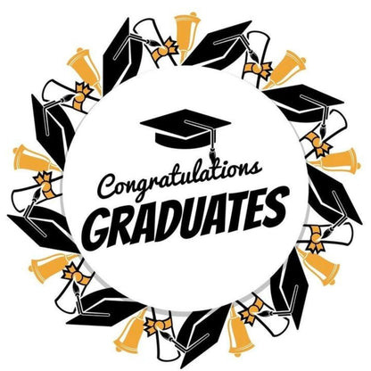 2026 Glossy Graduation Logo Garland – Premium Round Cut for Lei Garland, Centerpieces & Sashes - Tata's Printing