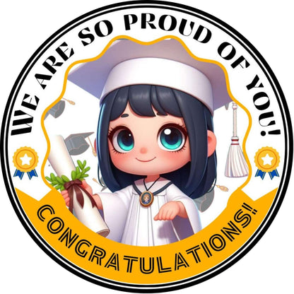 2026 Glossy Graduation Logo Garland – Premium Round Cut for Lei Garland, Centerpieces & Sashes - Tata's Printing