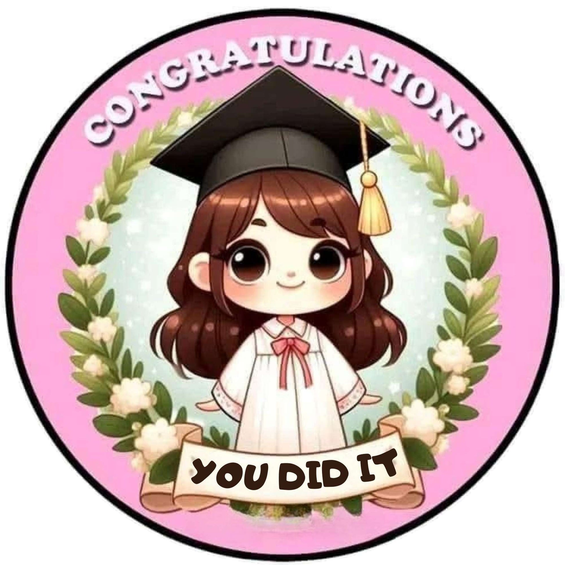 2026 Glossy Graduation Logo Garland – Premium Round Cut for Lei Garland, Centerpieces & Sashes - Tata's Printing