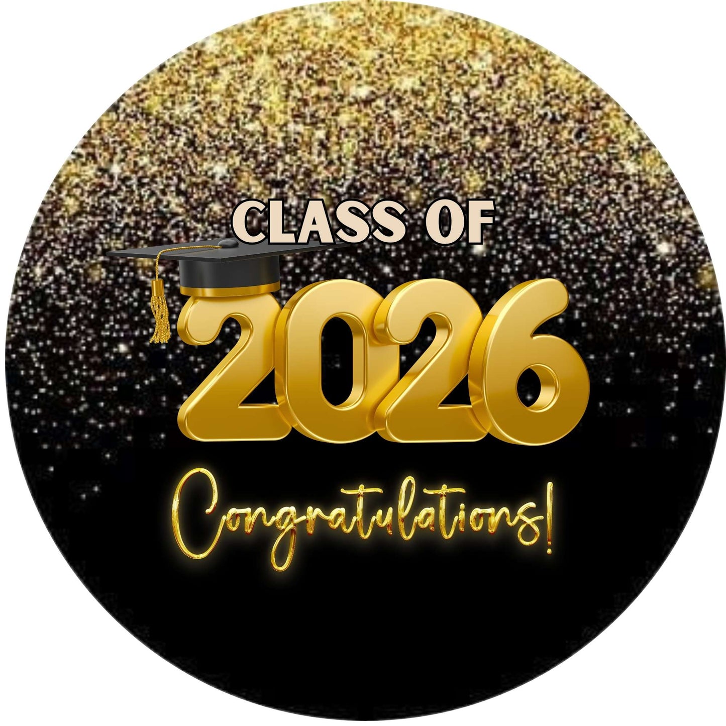 2026 Glossy Graduation Logo Garland – Premium Round Cut for Lei Garland, Centerpieces & Sashes