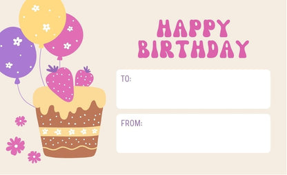 Happy Birthday Greeting Card / Gift Card - Tata's Printing