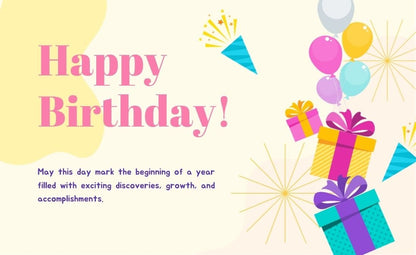 Happy Birthday Greeting Card / Gift Card - Tata's Printing