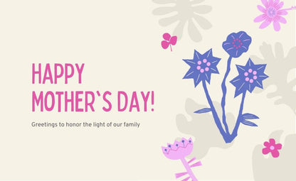 Happy Mothers Day Greeting Card/ Gift Card - Tata's Printing